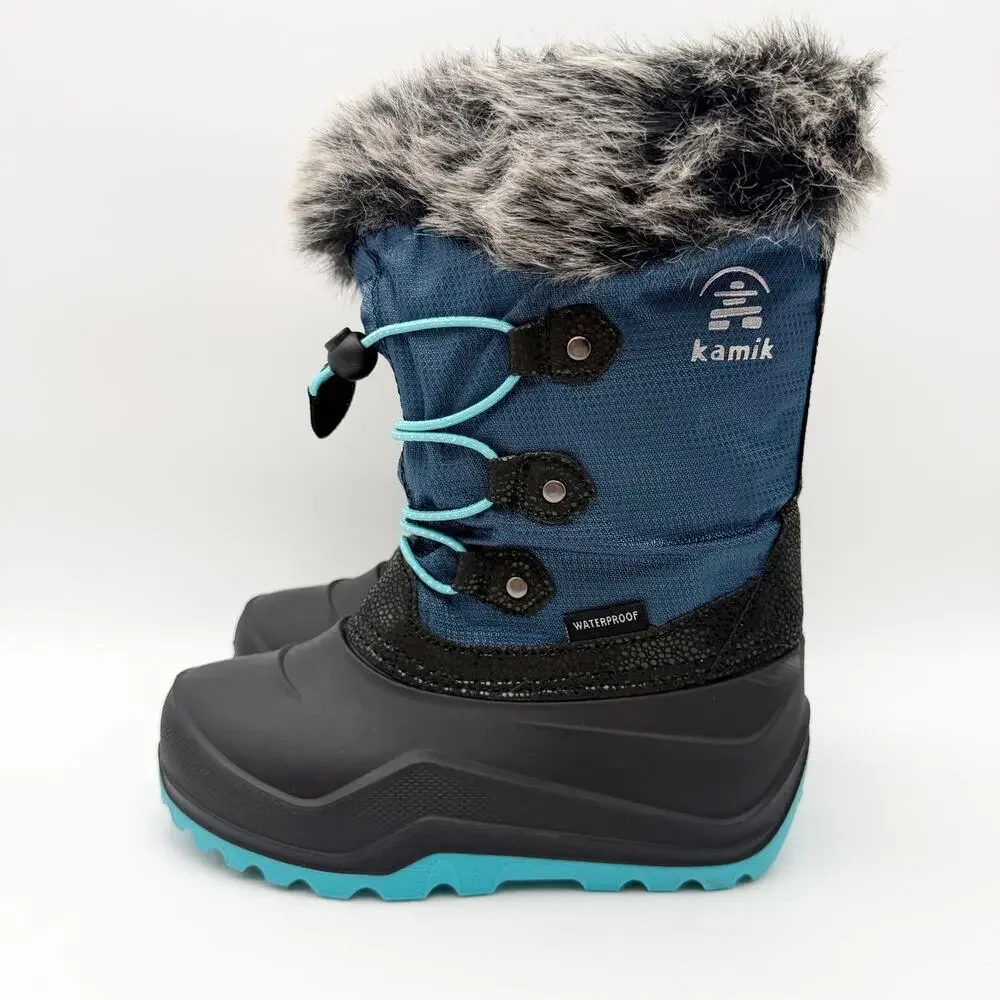 Kamik Kids Girls Powdery 3 Snow Boots US 12 EU 30 Navy Blue Black Waterproof NIB